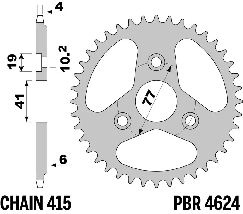 Corona AFAM acero estándar 71304 - Paso 520
