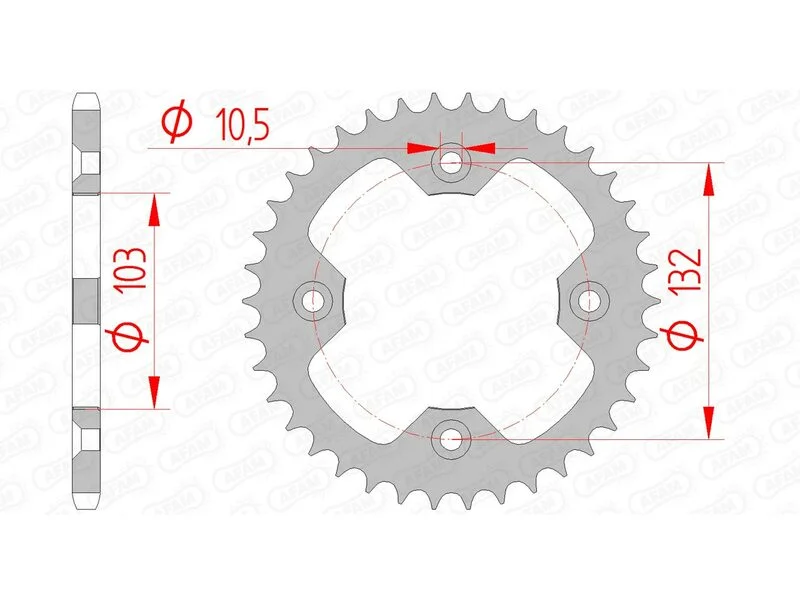 Corona AFAM acero estándar 71305 - Paso 520
