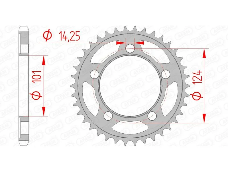 Corona AFAM acero estándar 71801 - Paso 525