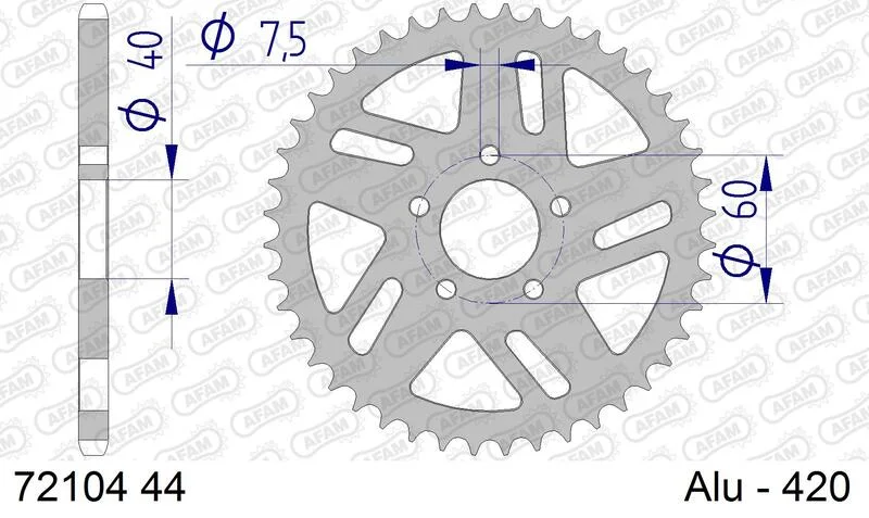 Corona AFAM aluminio 72104 - Paso 420