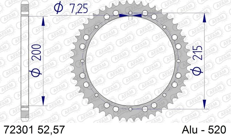 Corona AFAM aluminio 72301 - Paso 520
