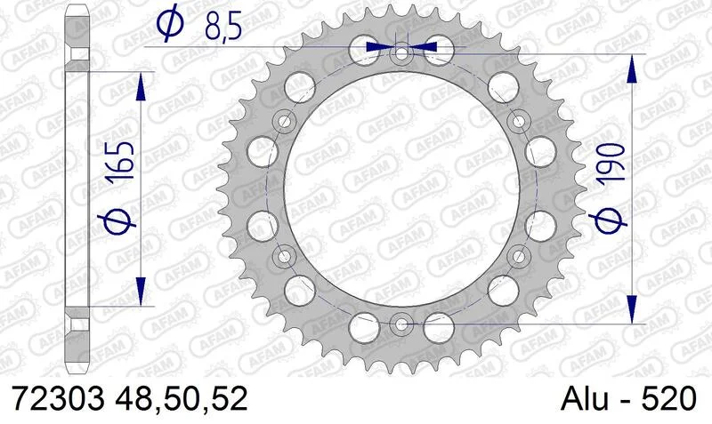 Corona AFAM aluminio 72303 - Paso 520