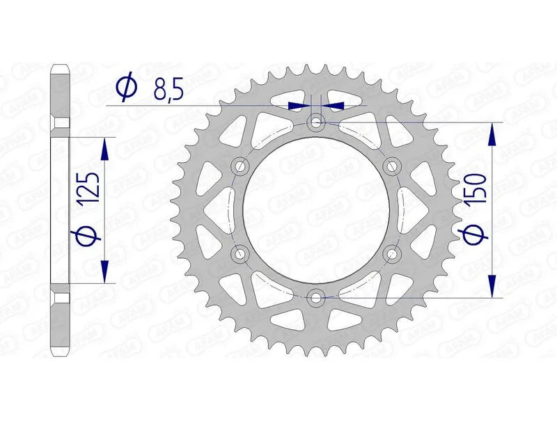 Corona AFAM aluminio 72304 - Paso 520