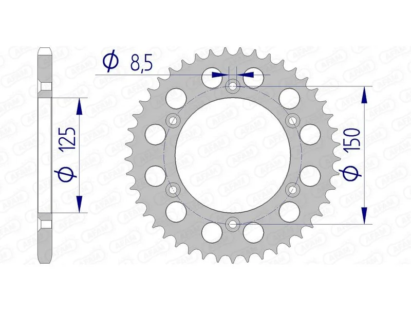 Corona AFAM aluminio 72304 - Paso 520