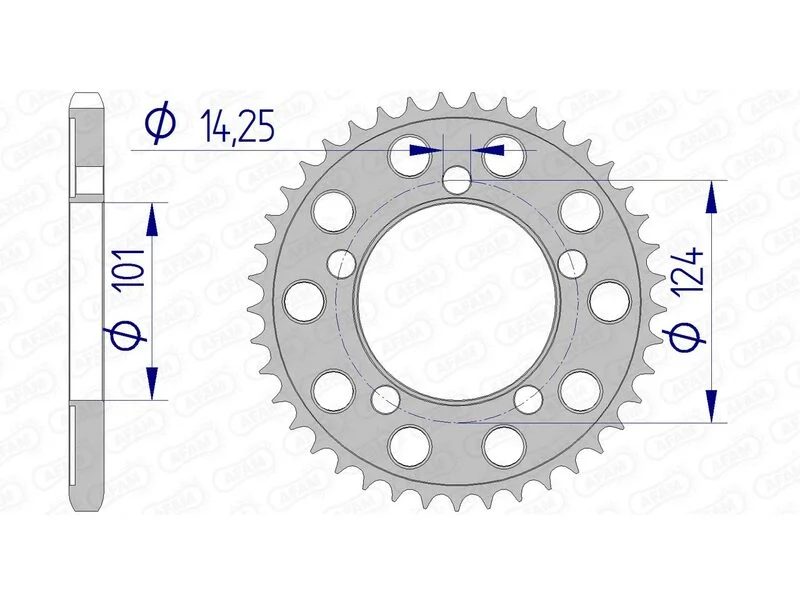 Corona AFAM aluminio 72801 - Paso 525
