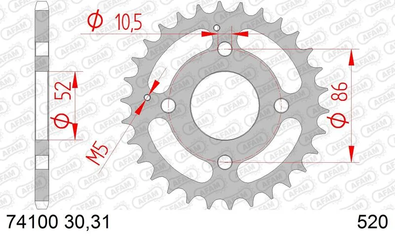 Corona AFAM acero estándar 74100 - Paso 520