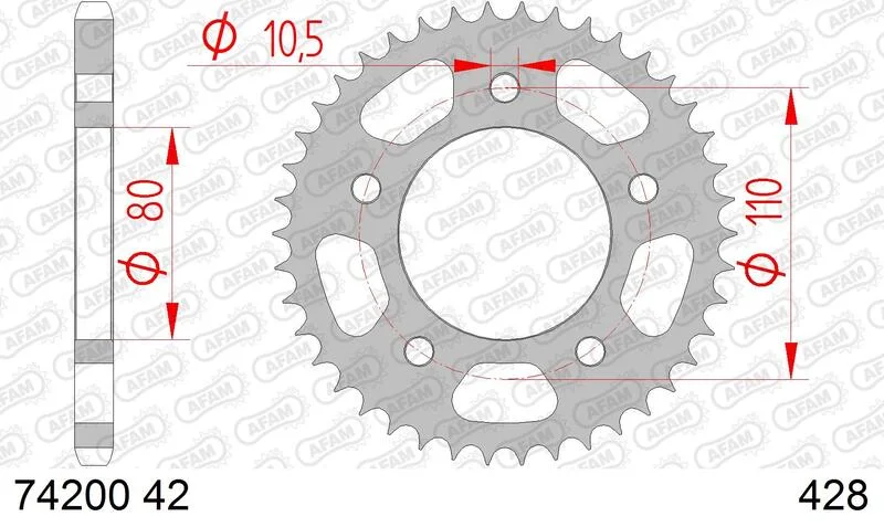 Corona AFAM acero estándar 74200 - Paso 428