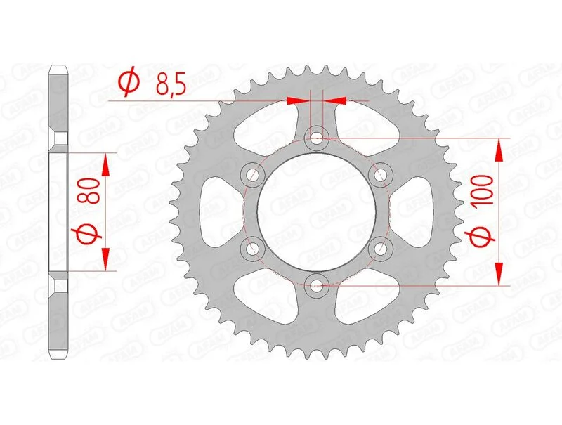 Corona AFAM acero estándar 80103 - Paso 420