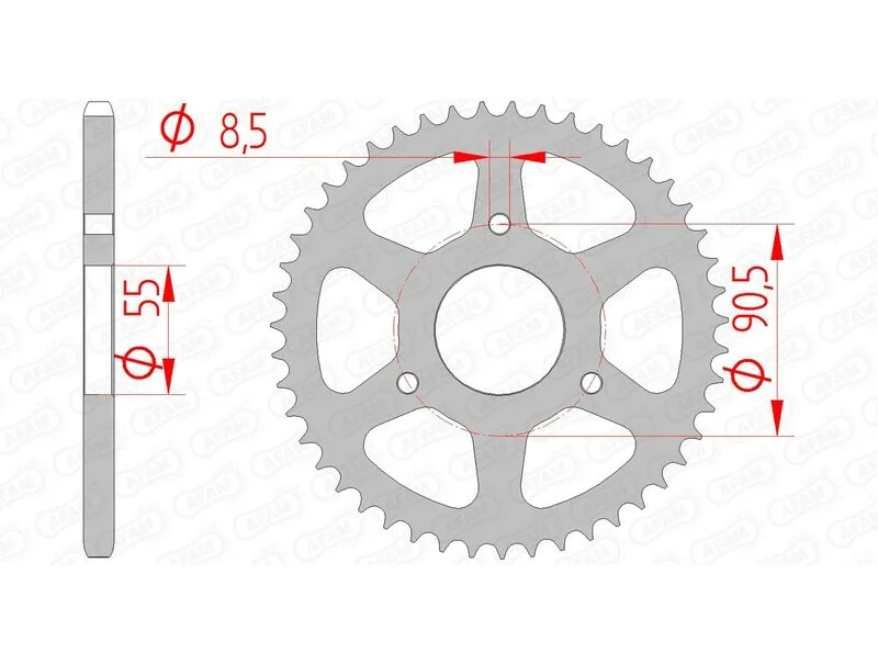 Corona AFAM acero estándar 80104 - Paso 420