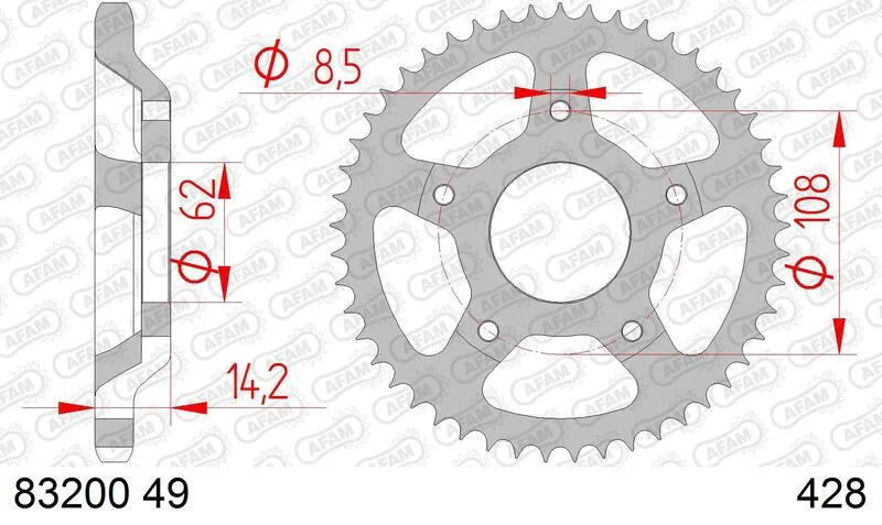 Corona AFAM acero estándar 83200 - Paso 428