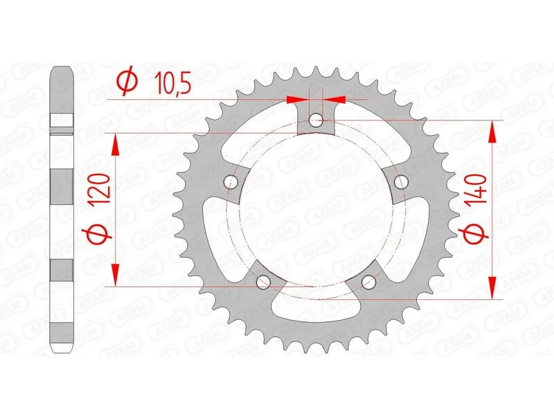 Corona AFAM acero estándar 86500 - Paso 525