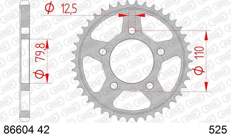 Corona AFAM acero estándar 86604 - Paso 525