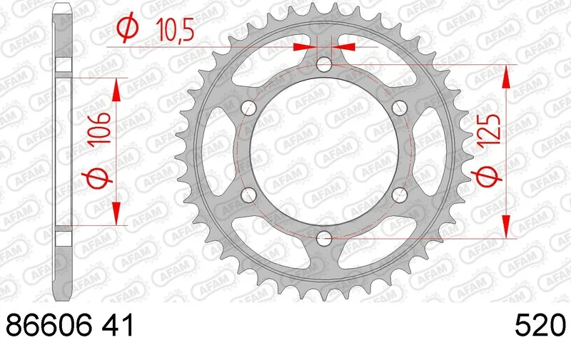 Corona AFAM acero estándar 86606 - Paso 520