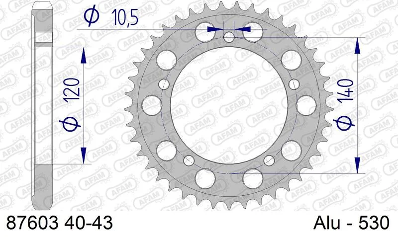 Corona AFAM aluminio 87603 - Paso 530