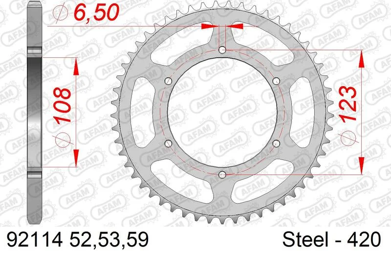 Corona AFAM acero estándar 80105 - Paso 420