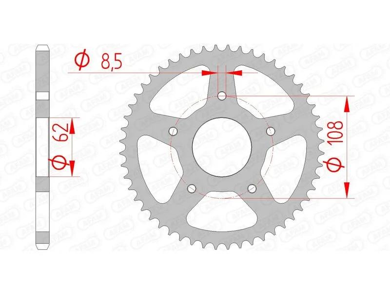Corona AFAM acero estándar 92122 - Paso 420