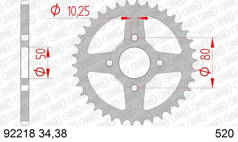Corona AFAM acero estándar 92218 - Paso 520