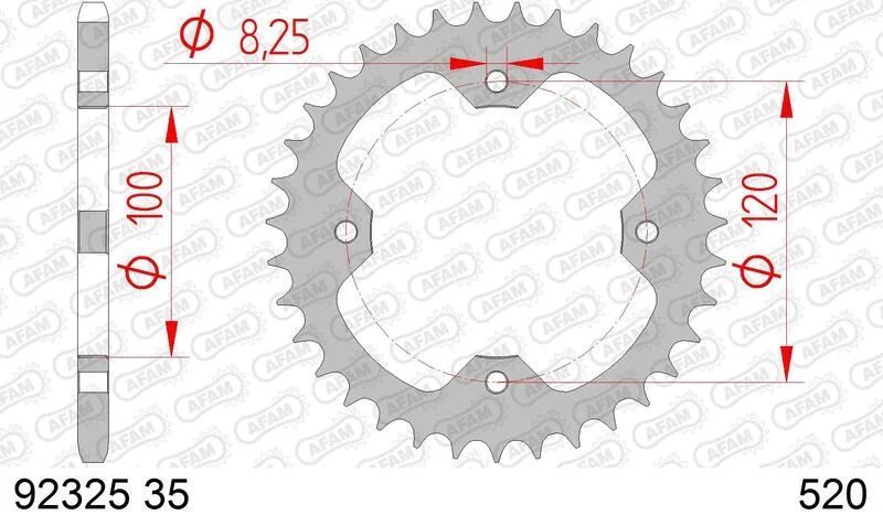 Corona AFAM acero estándar 92325 - Paso 520
