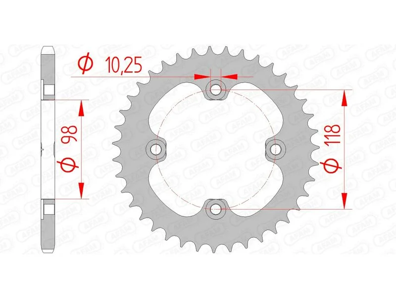 Corona AFAM acero estándar 92401 - Paso 520