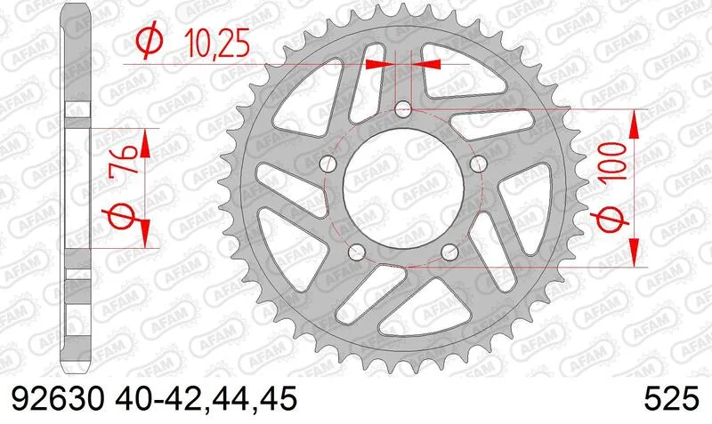 Corona AFAM acero estándar 92630 - Paso 525