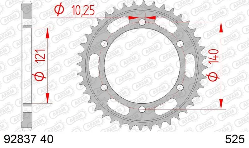 Corona AFAM acero estándar 92837 - Paso 525