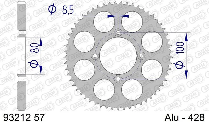 Corona AFAM aluminio 93212 - Paso 428