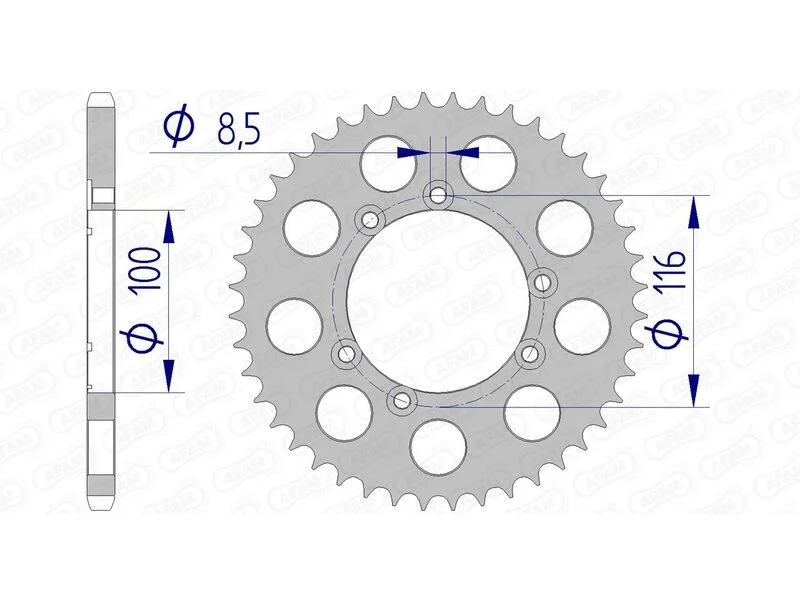 Corona AFAM aluminio 93303 - Paso 520