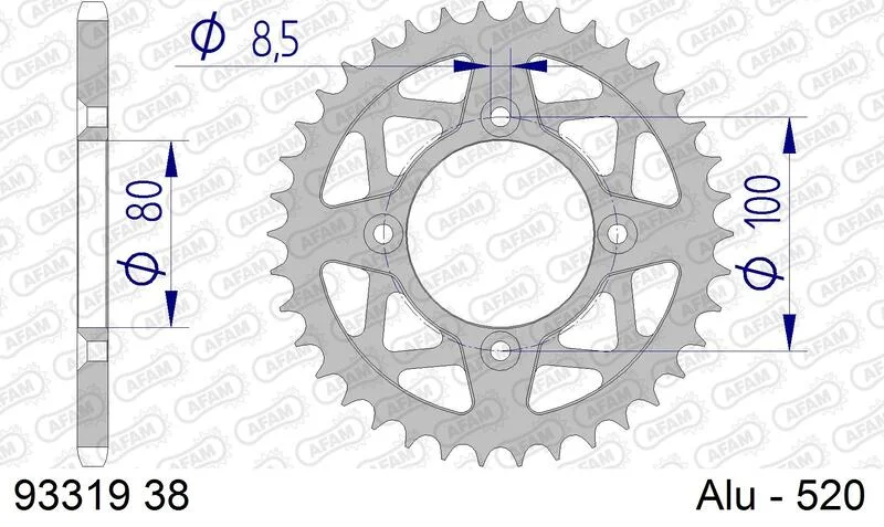 Corona AFAM aluminio 93319 - Paso 520
