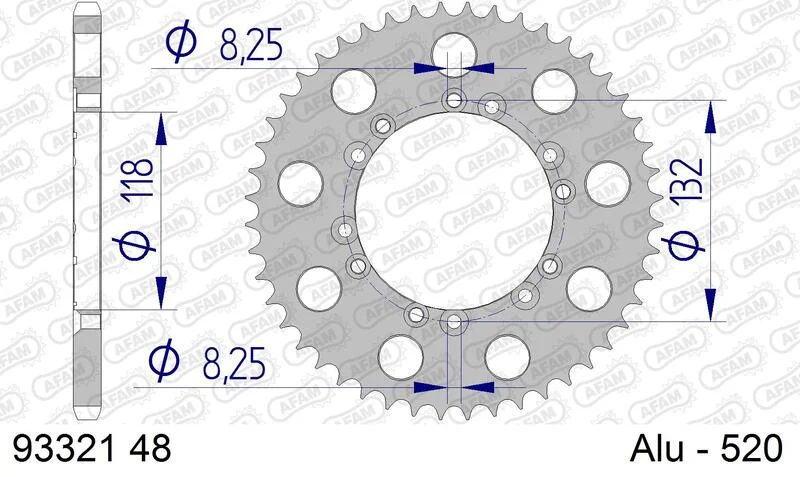 Corona AFAM aluminio 93321 - Paso 520