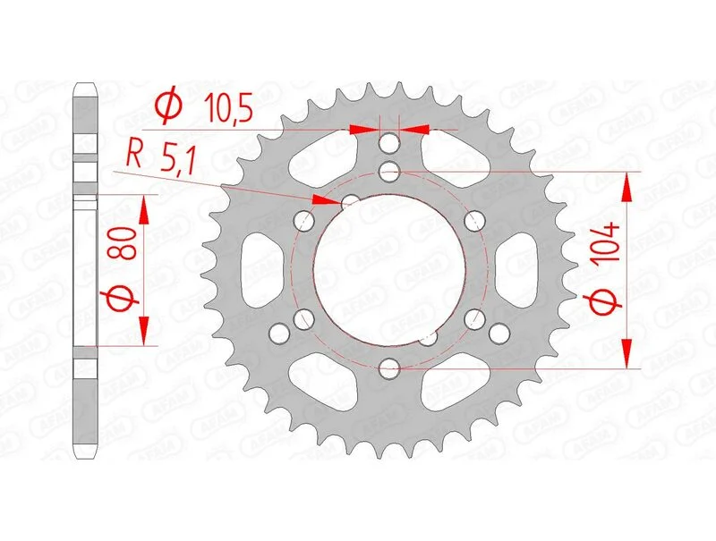 Corona AFAM acero estándar 98300 - Paso 520