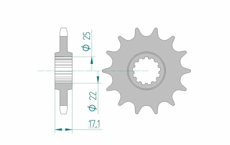 Piñón AFAM acero estándar 20405 - Paso 525