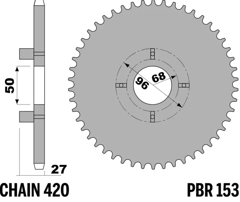 Corona PBR acero C45 estándar 153 - 420