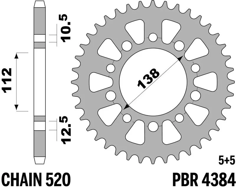 Corona PBR acero C45 estándar 4384 - 520