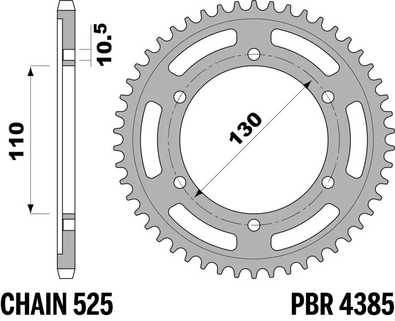 Corona PBR acero C45 estándar 4385 - 525