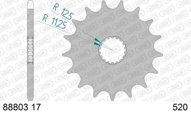 Piñón AFAM acero estándar 88803 - Paso 520