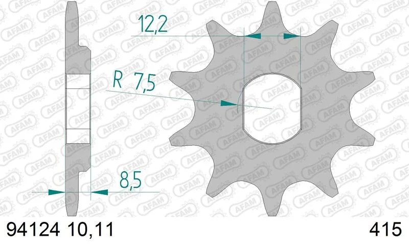 Piñón AFAM acero estándar 94124 - Paso 415