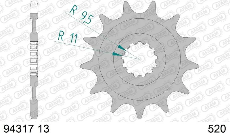 Piñón AFAM acero estándar 94317 - Paso 520