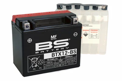 BSBAT BATTERY BTX12-BS MF W/ ACID