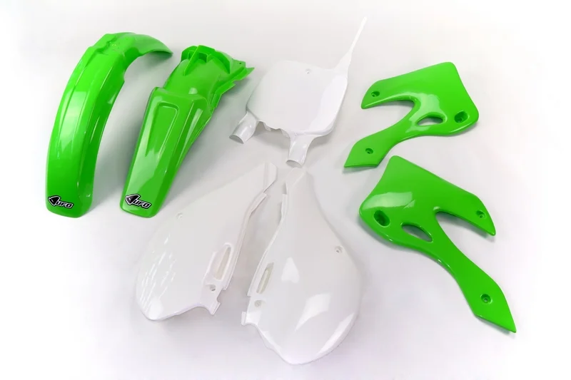 Kit de Plástica UFO OEM Color Green / Blanco Kawasaki KX125 / 250