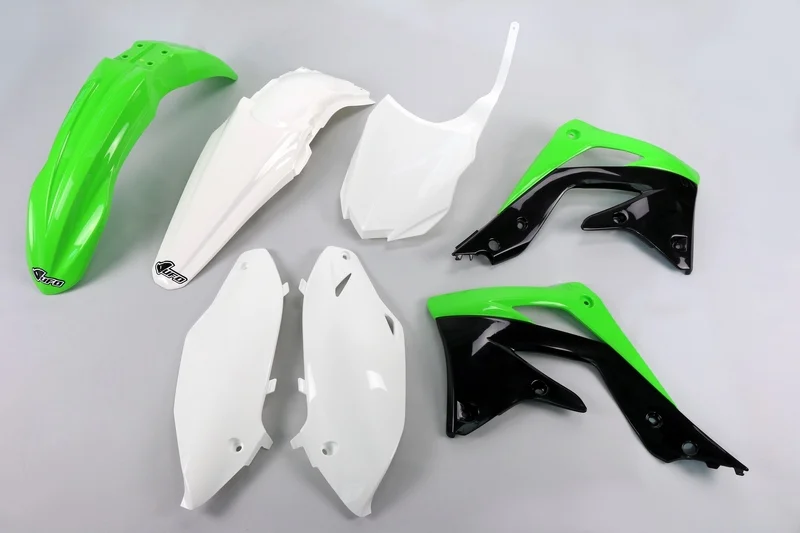 Kit de Plástica UFO OEM Color Green / Blanco / Negro Kawasaki KX86