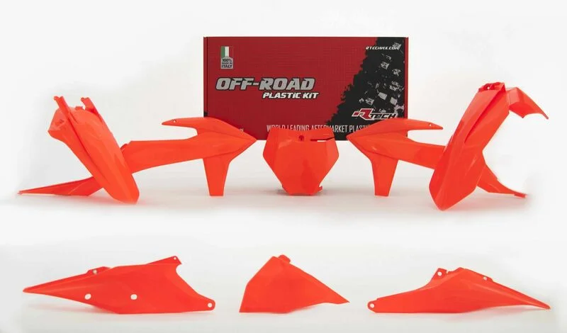 Kit de plástica RACETECH (6 piezas) - Naranja flúor