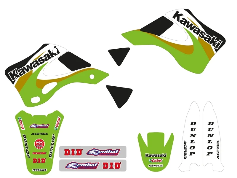Kit adhesivos completo TECNOSEL Team OEM Kawasaki 2000