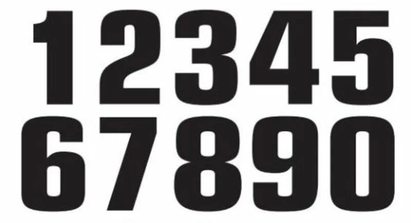 Número de carrera TECNOSEL "6" negro - Pack de 3 uds