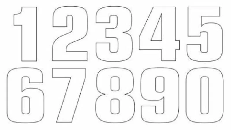 TECNOSEL Race Number 8 20x13cm White Set of 3