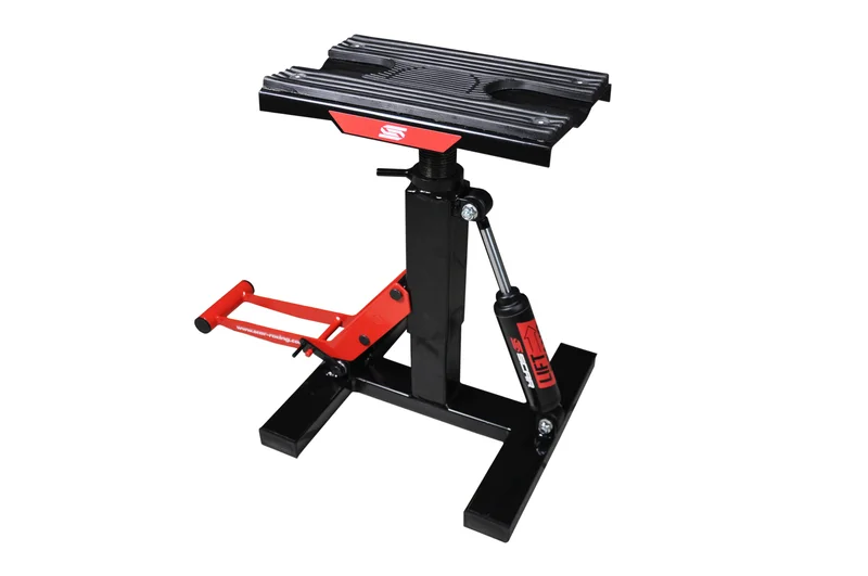 Caballete hidraúlico con amortiguador SCAR - Negro / Rojo