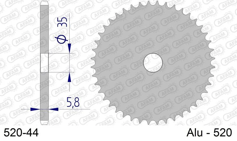 Corona AFAM aluminio ultraligera anodizada 17404 - Paso 520