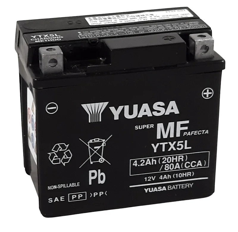 Batería YUASA W/C activada de fábrica sin mantenimiento -  YTX5L (FA)