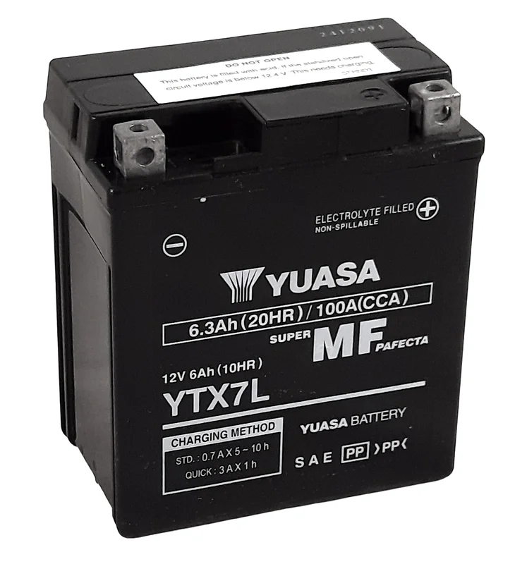 Batería YUASA W/C activada de fábrica sin mantenimiento -  YTX7L (FA)