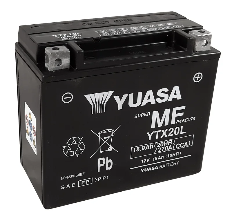 Batería YUASA W/C activada de fábrica sin mantenimiento -  YTX20L (FA)
