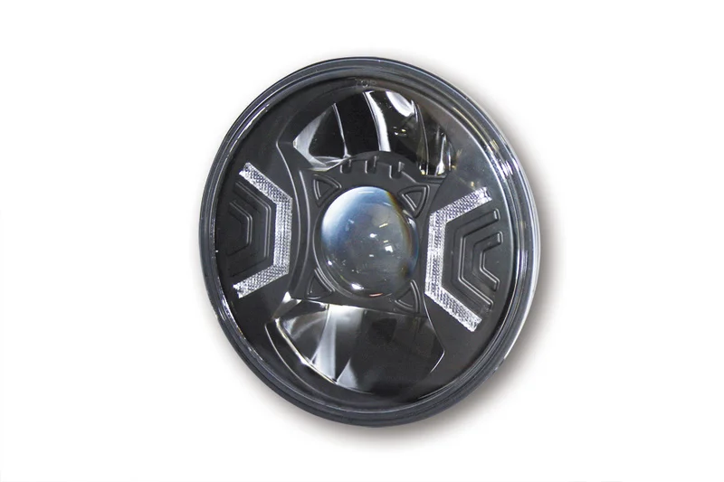 Óptica de faro delantero LED HIGHSIDER pro Type 2 - 7 inch - negro - 1 pieza